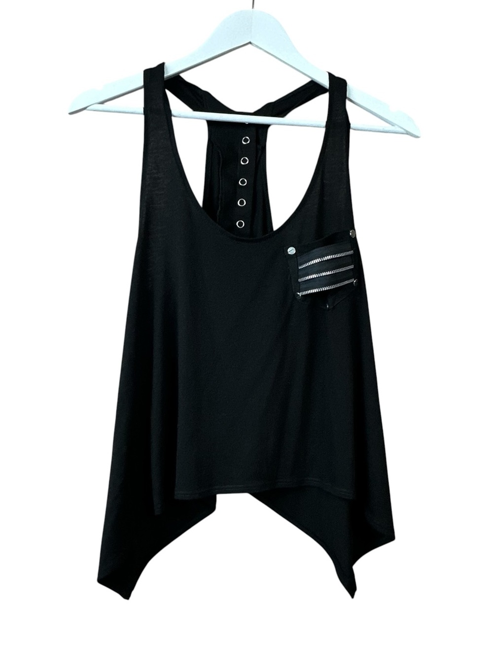 Sweet Love Black Assymetric Tank Top Women Sz M